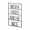 Hot Sale 😀 Mercana Work Hard And Be Nice Black Metal Sign 💯